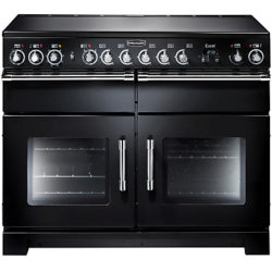 Rangemaster Excel 110 Electric Ceramic Range Cooker Black/Chrome Trim